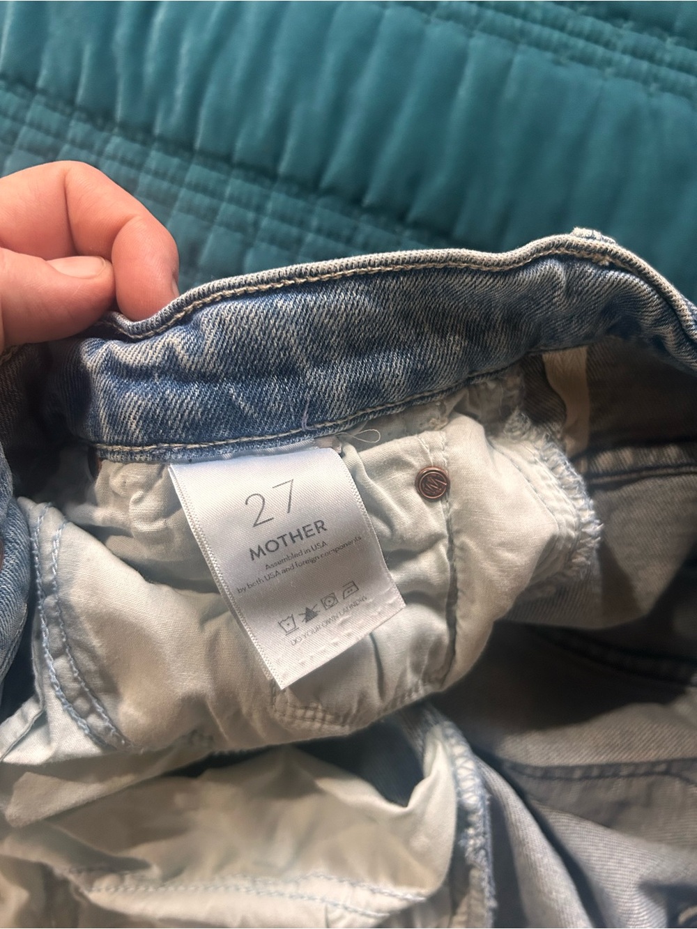 Mother Insider Ankle Fray Jeans Herbal Remedy Size 27 - Picture 7 of 11